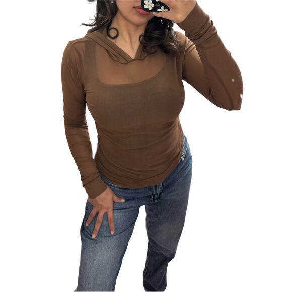 SKIMS Sweaters - Skims size large fits medium hoodie light sweater jasper brown mesh used lightly